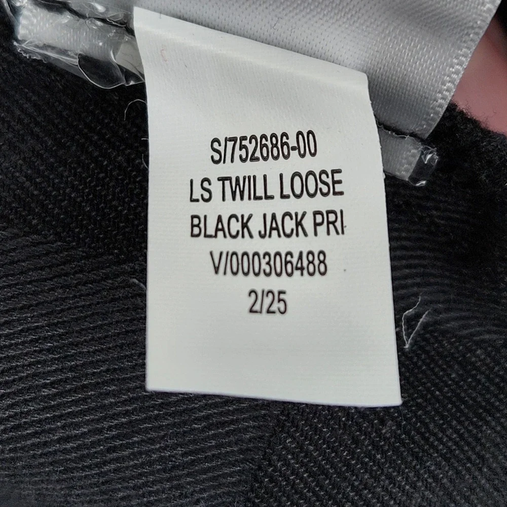 Old Navy‎ Twill Pocket Shirt Boys 3T Black Checkered Long Sleeve Button Up